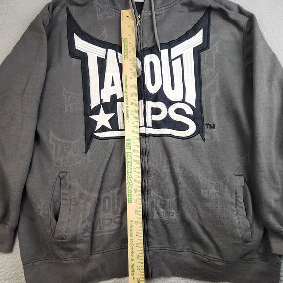 Tapout Y2K Full Zip Hoodie Sweatshirt Mens 5X MPS Tattoo MMA Gothic GREAT FADE - Picture 6 of 14